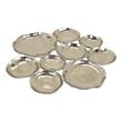 Benjara Jiva 9 Piece Decorative Bowl Set- Irregular Shaped Design- Silver Metal