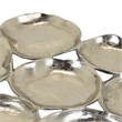 Benjara Jiva 9 Piece Decorative Bowl Set- Irregular Shaped Design- Silver Metal