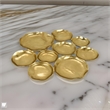 Benjara Jiva 9 Piece Decorative Bowl Set- Irregular Shaped Design- Gold Metal
