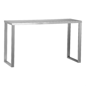 Benjara Tom 53&quot Console- Rectangular Top- Square Legs- Chrome Brushed Metal