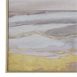 Benjara 59 x 59 Framed Canvas Oil Painting-Abstract Natural Fiber Gray/Gold/Blue