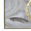 Benjara 51 x 81 Framed Canvas Oil Painting- Abstract- Natural Fiber- Gray- Gold