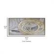 Benjara 51 x 81 Framed Canvas Oil Painting- Abstract- Natural Fiber- Gray- Gold