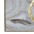 Benjara 51 x 81 Framed Canvas Oil Painting- Abstract- Natural Fiber- Gray- Gold