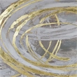 Benjara 51 x 81 Framed Canvas Oil Painting- Abstract- Natural Fiber- Gray- Gold