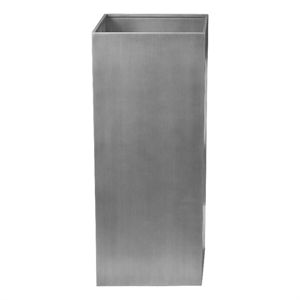 Benjara Jo 32&quot Tall Flower Pot Planter- Hidden Indented Box- Gray Brushed Metal