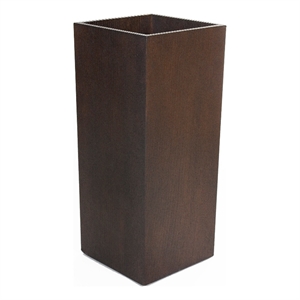 Benjara Jo 32&quot Tall Flower Pot Planter- Hidden Indented Box- Dark Brown Veneer