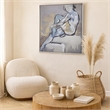Benjara Iamo 49 x 71 Framed Canvas Oil Painting-Female Pose-Natural Fiber-Blue