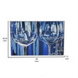 Benjara 49 x 59 Framed Canvas Oil Painting- 2 Wine Glasses- Blue and White
