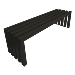 Benjara Namo 58&quot Accent Bench- Modern Slatted Design- Rectangular- Black Steel