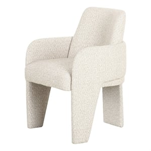 Benjara 24&quot Dining Chair- Windsor Back- 3 Panel Legs- Soft Beige Linen Fabric