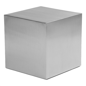 Benjara Brioni 20&quot Tall Side End Table- Square Top- Brushed Silver Metal Frame