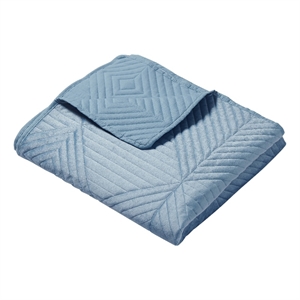 Benjara Ahab 50 x 60&quot Quilted Throw Blanket with Fill- Dutch Velvet- Spa Blue