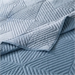 Benjara Ahab 3pc King Size Quilt & Pillow Sham Set- Dutch Velvet Face- Spa Blue