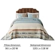 Benjara Ello 3pc King Bedspread and Pillow Sham Set- Bohemian Multicolor Print