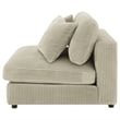 Benjara Lain Modular Armless Sofa Chair with 2 Accent Pillows- Beige Corduroy