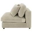 Benjara Lain Modular Armless Sofa Chair with 2 Accent Pillows- Beige Corduroy