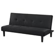 Benjara Fordy Futon Convertible Sofa Bed Sleeper Couch- Black Fabric- Foam- 65