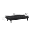 Benjara Fordy Futon Convertible Sofa Bed Sleeper Couch- Black Fabric- Foam- 65
