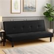 Benjara Fordy Futon Convertible Sofa Bed Sleeper Couch- Black Fabric- Foam- 65