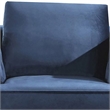 Benjara Azia Accent Chair-Blue Velvet-Tufted Arms-Gold Accents-1 Throw Pillow