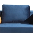 Benjara Azia Loveseat- Blue Velvet- Tufted Arms- Golden Accents- Legs 64 Inch