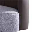 Benjara Berta Accent Chair-Chocolate Brown Leather-Gray Fabric-Modern Wingback