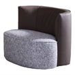 Benjara Berta Accent Chair-Chocolate Brown Leather-Gray Fabric-Modern Wingback