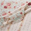 Benjara Rosle 4pc XL Twin Size Quilt Set- Shams- Patchwork Floral Blue Cotton