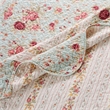 Benjara Rosle 5pc Full/Queen Quilt Set-Shams-Patchwork Floral Print-Blue Cotton
