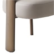 Benjara Rick Dining Chair Set of 2-Modern Design-Tan Faux Leather-Beige Fabric