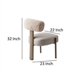 Benjara Rick Dining Chair Set of 2-Modern Design-Tan Faux Leather-Beige Fabric
