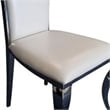 Benjara Nick Dining Chair White Faux Leather - Silver Frame (Set of 2)