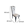 Benjara Nick Dining Chair White Faux Leather - Silver Frame (Set of 2)