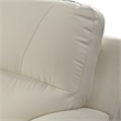 Benjara Nia Sofa- Ivory Italian Leather- Pillow Top Arms- Foam Cushions- 80 Inch