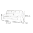 Benjara Nia Sofa- Ivory Italian Leather- Pillow Top Arms- Foam Cushions- 80 Inch