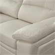 Benjara Nia Sofa- Ivory Italian Leather- Pillow Top Arms- Foam Cushions- 80 Inch