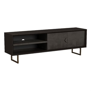Benjara Marcel TV Media Entertainment Console- 2 Doors- Charcoal Black- 70&quot