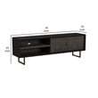Benjara Marcel TV Media Entertainment Console- 2 Doors- Charcoal Black- 70