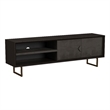 Benjara Marcel TV Media Entertainment Console- 2 Doors- Charcoal Black- 70