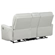 Benjara Lima Power Recliner Loveseat- Ivory Faux Leather- USB Port- Foam- 72