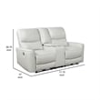 Benjara Lima Power Recliner Loveseat- Ivory Faux Leather- USB Port- Foam- 72