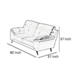 Benjara Justin Sofa- Light Blue Top Grain Leather- Cushions- Steel Legs- 80 Inch
