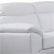 Benjara Justin Loveseat- White Top Grain Leather- Stainless Steel Legs- 64 Inch