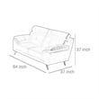 Benjara Justin Loveseat- White Top Grain Leather- Stainless Steel Legs- 64 Inch