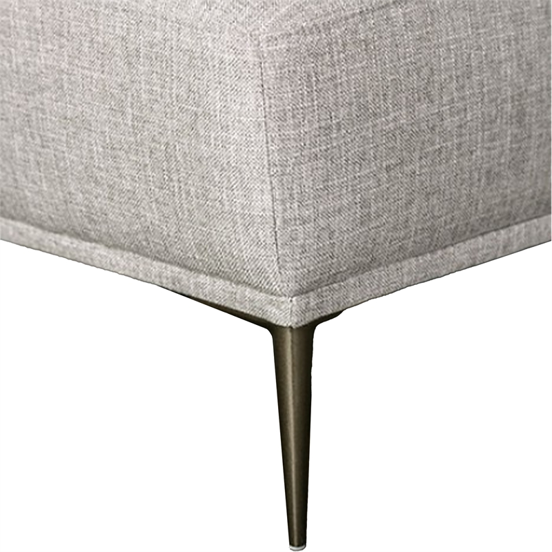 Benjara Kevin Loveseat- Gray Chenille- Modern Track Arms- Solid Wood- 65 Inch