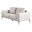 Benjara Kevin Loveseat- Gray Chenille- Modern Track Arms- Solid Wood- 65 Inch