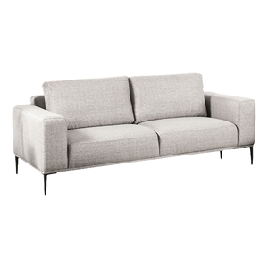 Benjara Kevin Sofa- Gray Chenille- Modern Track Arms- Solid Wood- 82 Inch