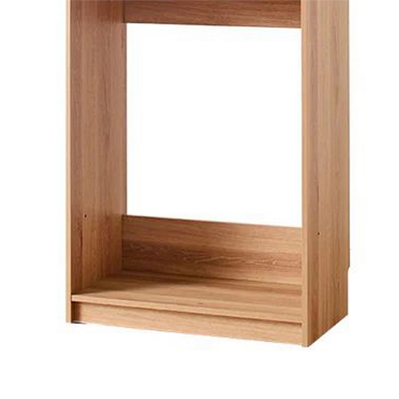Benjara Dee Modular Closet System- 2 Compartments- 2 Hanging Rods- Oak Brown