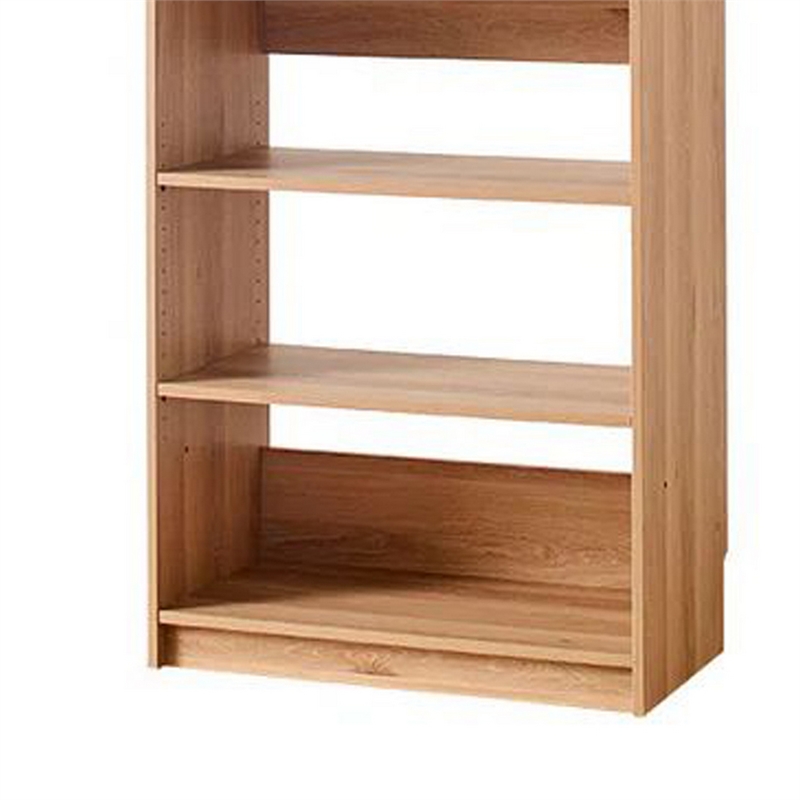 Benjara Dee Modular Closet System- 5 Tier Storage Shelves- Oak Brown Wood
